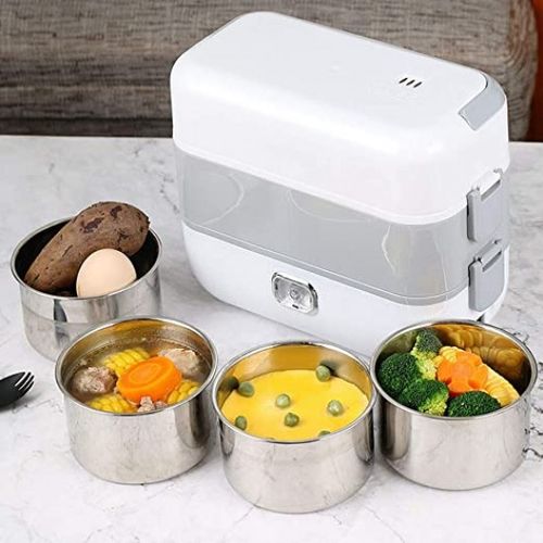 Electric Lunch Box Portable Food Warmer Heater, Faster Heated With 4 Stainless Steel Bowl
 Fiche Technique et Prix au Maroc