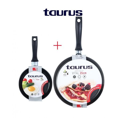 Taurus Lot Crêpières 25cm poêles 14 cm rouge VITAL Anti-Adhésive
 Fiche Technique et Prix au Maroc