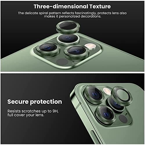 Verre Trempé pour iPhone 13 Caméra Protecteur Bague individuelle en métal Sans Bulle Anti-Rayures Caméra Protecteur D'écran Film lentill de protection (Vert)
 Fiche Technique et Prix au Maroc