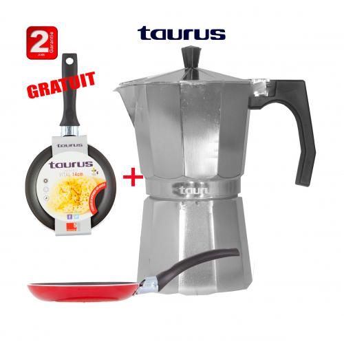 Taurus Cafetière Expresso ITALICA  6 tasses Italienne Aluminium+Crêpière gratuit
 Fiche Technique et Prix au Maroc