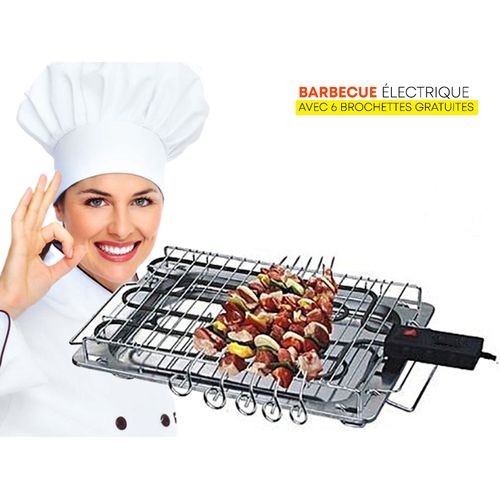 Suzandeco Leader Barbecue De Table Électrique, Surface Large + 6 Brochettes Inox Gratuites
 Fiche Technique et Prix au Maroc