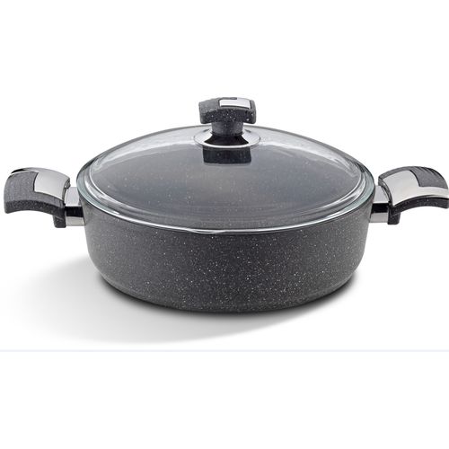 Bonera Marmite basse granite avec Couvercle en Verre 26 cm
 Fiche Technique et Prix au Maroc