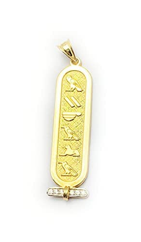 Collier cartouche personnalisé en or massif 8 carats, collier égyptien personnalisé, pendentif personnalisé hiéroglyphique, collier cartouche fantaisie par HStudio
Avis,  Fiche Technique et Prix au Maroc