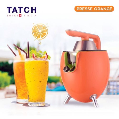 TATCH Presse Agrumes Electrique Design Elégant, Système Anti-gouttes, 2 cônes - ORANGE
 Fiche Technique et Prix au Maroc