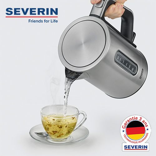 Severin BOUILLOIRE COMPACT EN INOX 2400W 1.7L
 Fiche Technique et Prix au Maroc