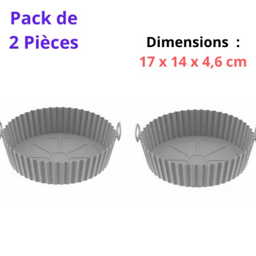 2Pcs Moule Air Fryer en Silicone Gris,Panier Réutilisable de friteuse17x14x4,6cm
 Fiche Technique et Prix au Maroc