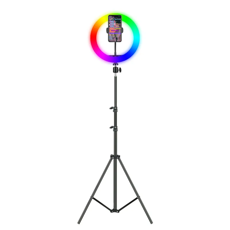 CPYP outube Video Photographic mj26 10 inch RGB Selfie Led Ring Light hoops With Tripod Stand