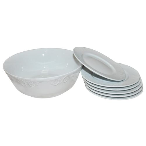 YATOUT HOME BATALHA SALADIER 22 CM+6 ASSIETTES 16CM PORCELAINE BLANCHE
 Fiche Technique et Prix au Maroc