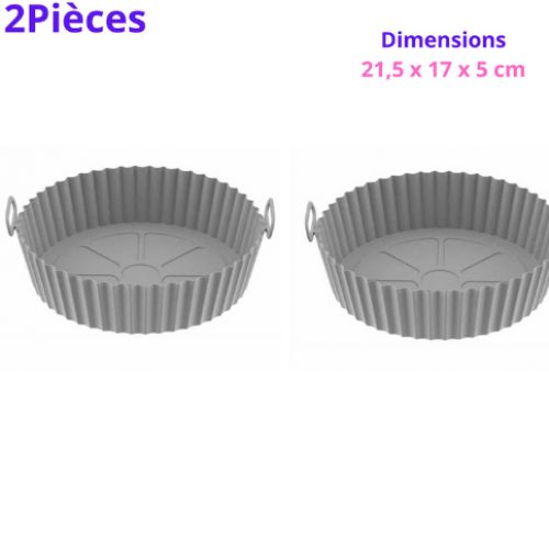 2Pcs Moule Air Fryer en Silicone Gris,Panier Réutilisable de friteuse 21,5x17cm
 Fiche Technique et Prix au Maroc