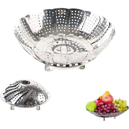 Panier à vapeur pliable INOX pour poêles, autocuiseurs, cocottes, Pour Légumes
 Fiche Technique et Prix au Maroc