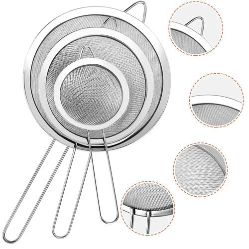 3 Tamis à Mailles Fines en Acier Inoxydable // Passoires Mailles avec poignée
 Fiche Technique et Prix au Maroc