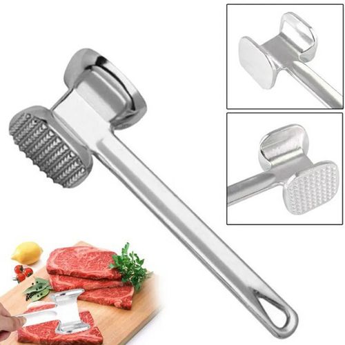 Maillet en acier inoxydable pour attendrir les steaks de viande, marteau à viande double face
 Fiche Technique et Prix au Maroc