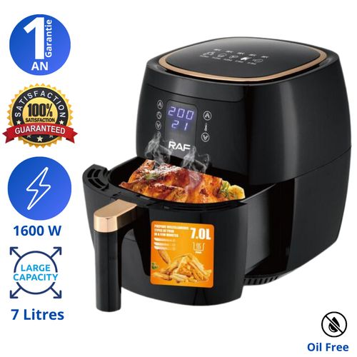 RAF Friteuse sans huile à air chaud 7 Litres 1600W - Air fryer - Tactile
 Fiche Technique et Prix au Maroc