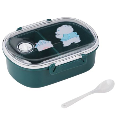 Lunch box ovale à 2 compartiments avec cuillère, Boite à repas
 Fiche Technique et Prix au Maroc