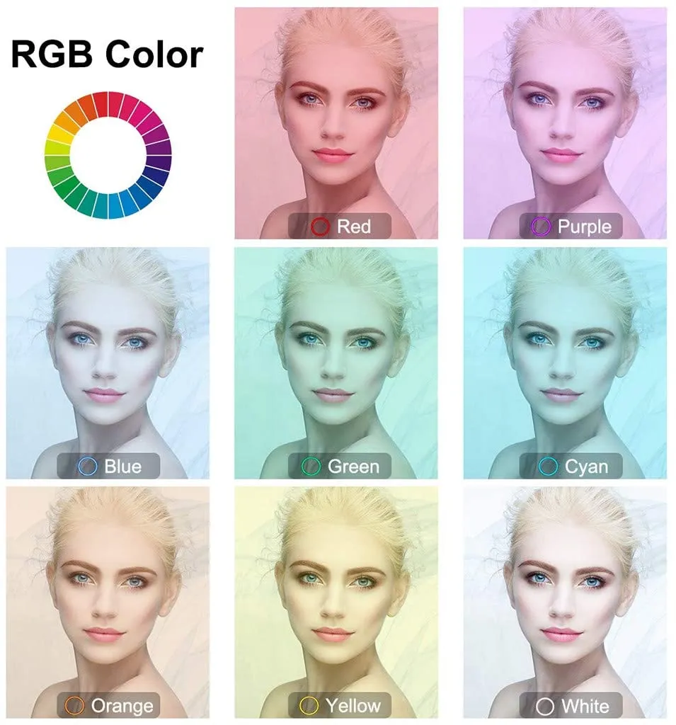 CPYP outube Video Photographic mj26 10 inch RGB Selfie Led Ring Light hoops With Tripod Stand