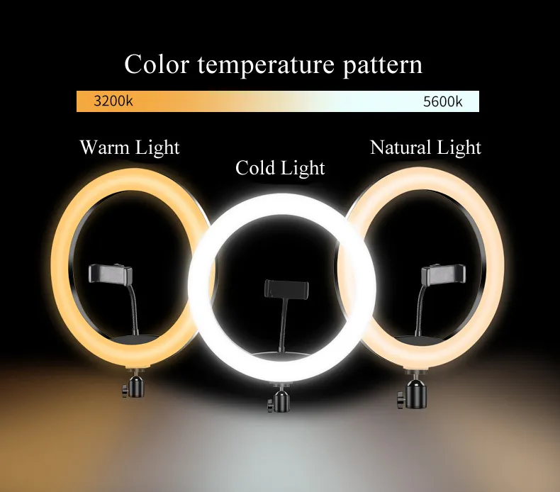 CPYP outube Video Photographic mj26 10 inch RGB Selfie Led Ring Light hoops With Tripod Stand