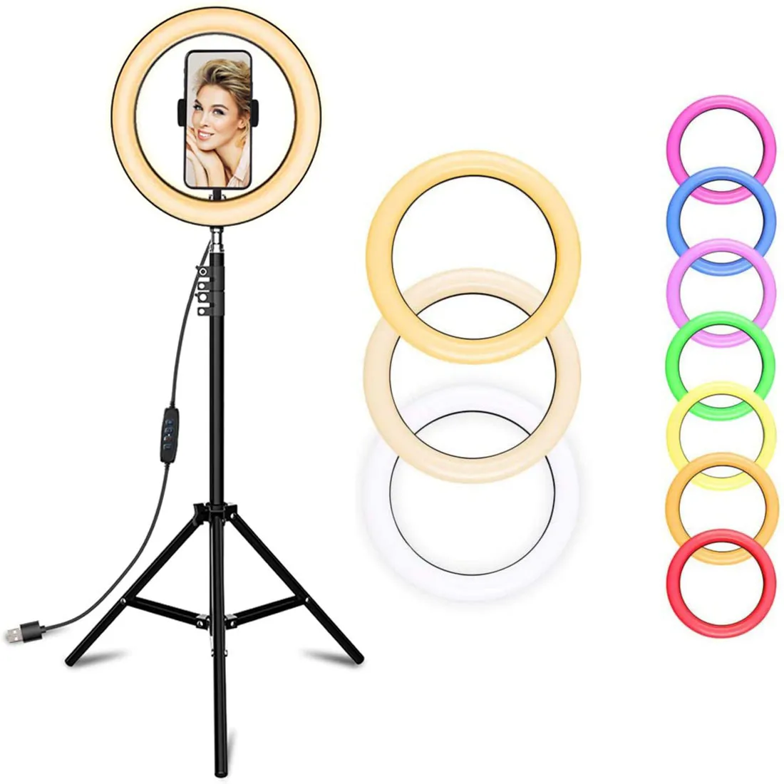 CPYP outube Video Photographic mj26 10 inch RGB Selfie Led Ring Light hoops With Tripod Stand