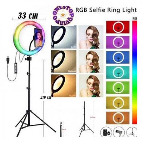 Astro Lighting RGB Ring Light 33 cm avec Tripod 2.1 m pour YouTube / Tiktok
 Fiche Technique et Prix au Maroc