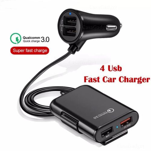 4 ports USB 4 appareils mobiles, charge rapide USB QC3.0, 1 sortie 5V/3.1A et 2 5V/2.4A au total.
 Fiche Technique et Prix au Maroc