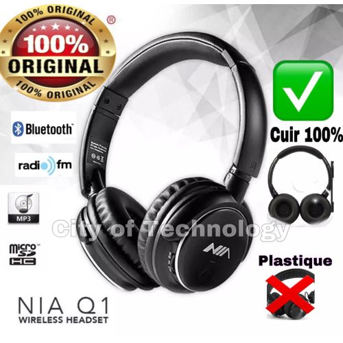 Nia Casque  Bluetooth  - Lecteur SD - MP3 - Radio FM - Aux-entrée - Micro
 Fiche Technique et Prix au Maroc