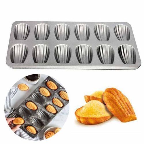 Moule à Madeleines anti-adhésif, Cuisson optimale de la pâte - Plaque à 12 madeleines
 Fiche Technique et Prix au Maroc