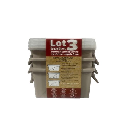 YATOUT HOME Vitamine Pack 3 Pcs Boite Rang Alim Rectangle 1.5 Lt 4 Coull
 Fiche Technique et Prix au Maroc