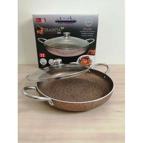 Titanic Poêle Avec Couvercle En Granit 32cm
 Fiche Technique et Prix au Maroc