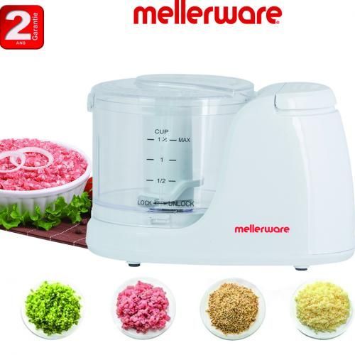 Mellerware Hachoir chopper électrique 360ml  - double lames-2ans de garantie
 Fiche Technique et Prix au Maroc
