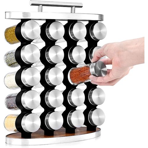 Ensemble 20 Pots Pour Assaisonnement Etagère A Epices Herbes Présentoir Portable Verre Acier Inox
 Fiche Technique et Prix au Maroc