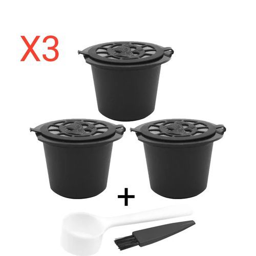 Nespresso 3 Capsules Réutilisables compatibles Machine Nespresso Nescafé
 Fiche Technique et Prix au Maroc