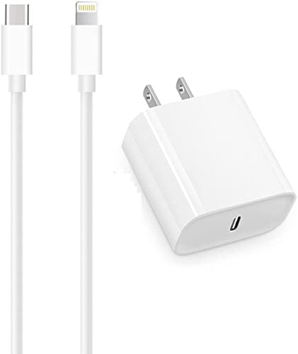 Chargeur ultra rapide pour iPhone 14 13 12 11 [Apple MFi Certified ] Chargeur mural PD USB-C haute vitesse 20W, câble de 6 pieds, Compatible avec iPhone 14/14 Pro/14 Pro Max/14 Plus/13/13Pro/12/12 Pro/11/11Pro,iPad
 Fiche Technique et Prix au Maroc