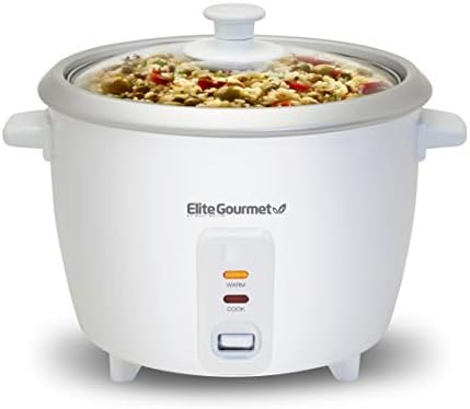 Elite Gourmet ERC-003 Cuiseur à riz électrique avec maintien au chaud automatique pour préparer des soupes, des ragoûts, des céréales, des céréales chaudes, blanc, 6 tasses cuites (3 tasses non cuites)
 Avis, Fiche Technique et Prix au Maroc