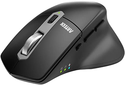 Arteck Multi-Device Wireless Bluetooth Mouse with Nano USB-A, USB-C Receiver Ergonomic Right Hand Silent Clicking Rechargeable Mouse for Computer Desktop PC Laptop Mac iPad and Windows 11/10 iPad OSAvis,  Fiche Technique et Prix au Maroc