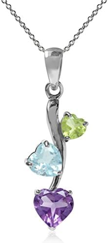 Silvershake Pendentif ou pendentif classique en forme de cœur en argent sterling 925 avec 3 pierres précieuses graduées avec collier de 45,7 cm, bijoux pour femme
Avis,  Fiche Technique et Prix au Maroc