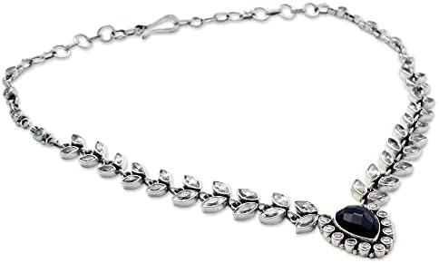 NOVICA Collier à quartz onyx fait à la main en argent sterling 925 avec pendentif blanc avec pierre de naissance indienne « Gouttes de rosée de minuit »
Avis,  Fiche Technique et Prix au Maroc