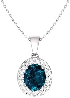Diamondere Collier avec pierres précieuses ovales naturelles et certifiées et petit diamant en or massif 14 carats |  Pendentif 0,51 carat avec chaîne
Avis,  Fiche Technique et Prix au Maroc