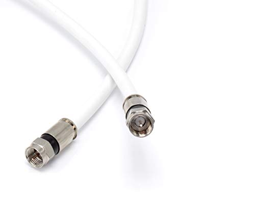 Câble coaxial RG6 blanc de 25 pieds (câble coaxial) avec connecteurs résistants aux intempéries, F81 / RF, coaxial numérique - AV, télévision par câble, antenne et satellite, classé CL2, 25 pieds
 Fiche Technique et Prix au Maroc