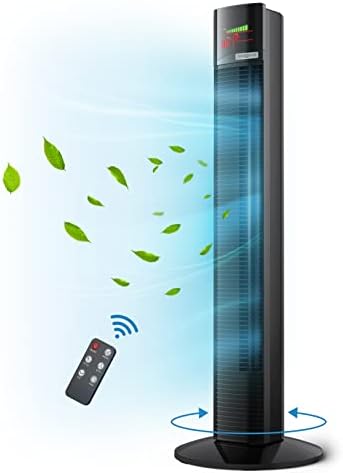 PARIS RHÔNE Ventilateur tour, ventilateur oscillant 36", 9 modes, 3 vitesses, affichage LED, minuterie 12 heures, ventilateur portable, ventilateur de sol sur pied, ventilateur tour sans pales avec télécommande pour chambre, salon, bureaux et cuisine
 Avis, Fiche Technique et Prix au Maroc