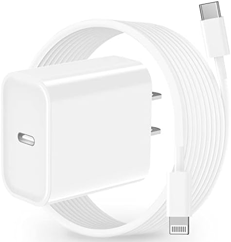 [Apple MFi Certified] Chargeur rapide pour iPhone, esbeecables 20 W PD USB-C prise de chargeur mural rapide avec câble de synchronisation de charge rapide Type-C vers Lightning de 1,8 m pour iPhone 14 13 12 11 Pro/XS/XR/X 8/iPad/AirPods
 Fiche Technique et Prix au Maroc
