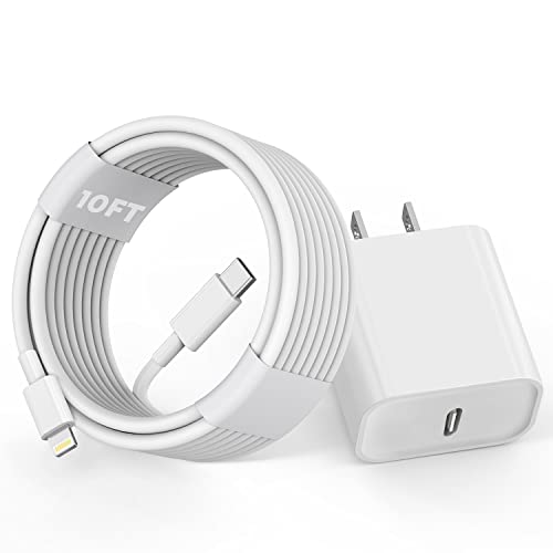 Chargeur rapide pour iPhone, chargeur rapide extra long de 3 m (certifié Apple MFi) Câble Lightning mural USB C Type C super rapide 20 W pour iPhone 14/13 Pro/Mini/12/11/X/XR/SE/iPad
 Fiche Technique et Prix au Maroc