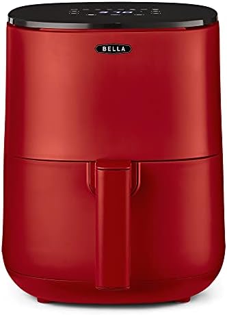 BELLA Friteuse à air tactile 2,9 QT et multicuiseur 5 en 1 avec plateau et panier antiadhésifs amovibles, passe au lave-vaisselle, système de chauffage 1 400 W, rouge mat
 Avis, Fiche Technique et Prix au Maroc