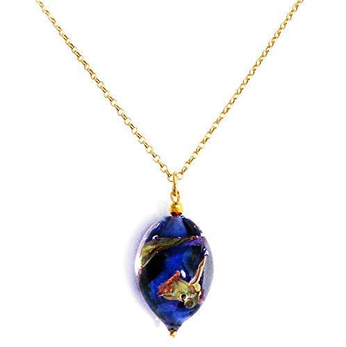 Collier de perles de verre de Murano Calcedonia sur chaîne en vermeil doré par I Love Murano en bleu lapis
Avis,  Fiche Technique et Prix au Maroc