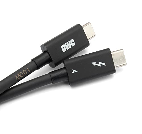 Câble OWC Thunderbolt 4, certifié Thunderbolt, 2,0 mètres (6,56 pieds), transfert de données 40 Gb/s, charge de puissance 100 W, compatible avec les appareils Thunderbolt 4, Thunderbolt 3, USB-C et USB4, noir
 Fiche Technique et Prix au Maroc