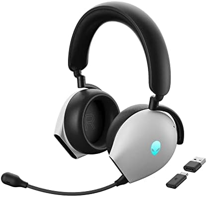 Casque de jeu sans fil tri-mode Alienware AW920H - Son surround virtuel Dolby Atmos, suppression active du bruit, microphone antibruit piloté par l'IA, dongle sans fil USB-C - Lumière lunaire, grand
 Fiche Technique et Prix au Maroc