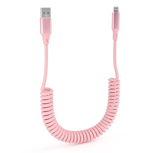 Câble Lightning enroulé pour iPhone/Apple CarPlay, certifié MFi 1,8 m USB vers Lightning Câble de chargeur iPhone pour voiture, pour iPhone 14 13 12 11 Pro Max Plus Mini SE XS XR X 8 7 6 5, avec données rose
 Fiche Technique et Prix au Maroc