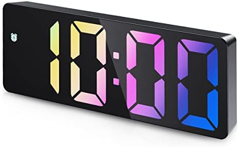 Criacr Réveil Numérique, Horloge Digitale avec Écran LED Affiche Température et Date, Réveils Matin avec Fonction Snooze, Commande Vocale, Alimenté par USB/Batterie, Boîtier Noir et Chiffres Colorés
 Avis, Fiche Technique et Prix au Maroc