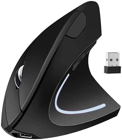 BOMENYA Souris ergonomique, souris d'ordinateur verticale sans fil 2,4 G avec souris ergonomique portable, sans fil et silencieuse, rechargeable par USB, 3 DPI réglables, 6 boutons optiques pour PC de bureau MacBook
 Fiche Technique et Prix au Maroc