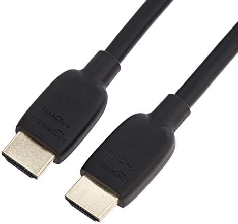 Câble HDMI Amazon Basics, 48 ​​Gbit/s haute vitesse, 8K à 60 Hz, 4K à 120 Hz, fiches plaquées or, prêt Ethernet, 6 pieds, noir
 Fiche Technique et Prix au Maroc