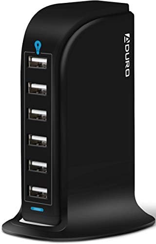 Aduro Station de charge de bureau USB 40 W 6 ports Hub chargeur mural pour iPhone iPad tablettes smartphones avec Smart Flow (noir)
 Fiche Technique et Prix au Maroc