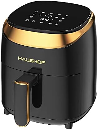 Friteuse à air HAUSHOF, petit four compact de 4,2 litres avec 9 fonctions de cuisson, acier inoxydable antiadhésif et passe au lave-vaisselle, friture à l'air sans huile, rôtissage, cuisson, réchauffage, convient pour 1 à 4 personnes (noir)
 Avis, Fiche Technique et Prix au Maroc
